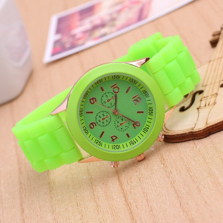 Bright Candy Colored Silicone Strap Quartz Watches