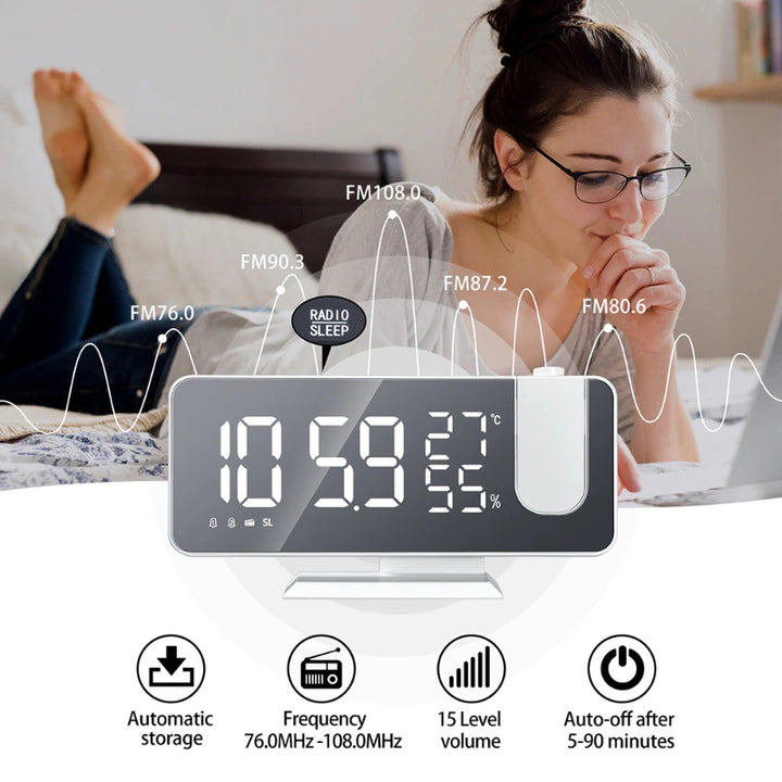 Large Screen Smart Digital LED Display Projector Alarm Clocks