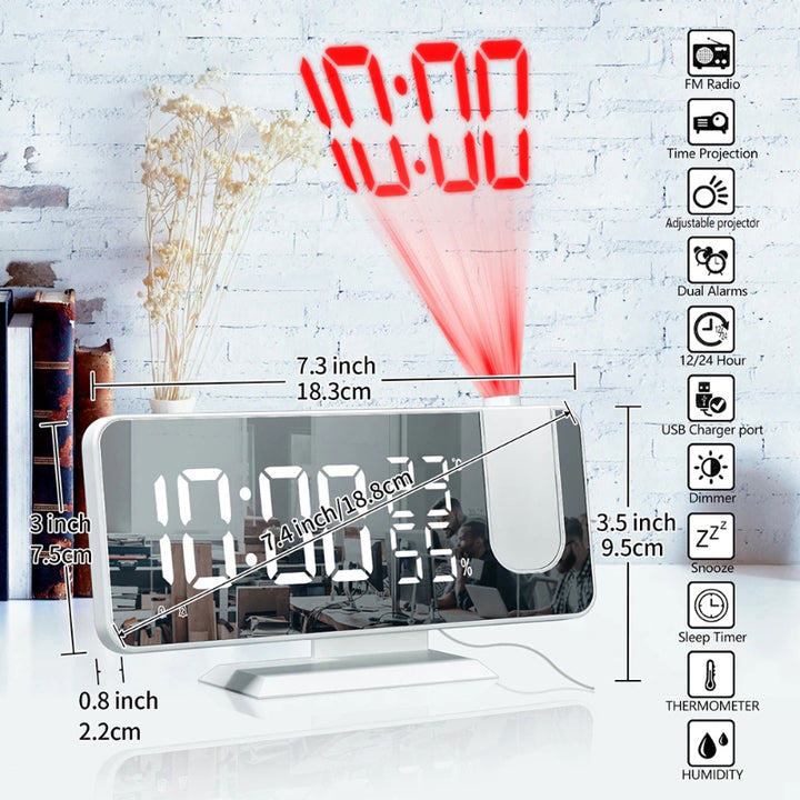 Large Screen Smart Digital LED Display Projector Alarm Clocks