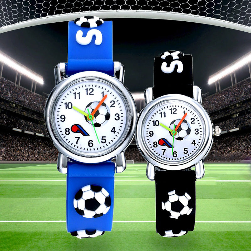 Football Sport Design Silicone Strap Watches for Kids