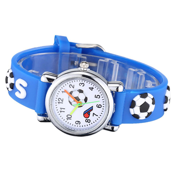 Football Sport Design Silicone Strap Watches for Kids