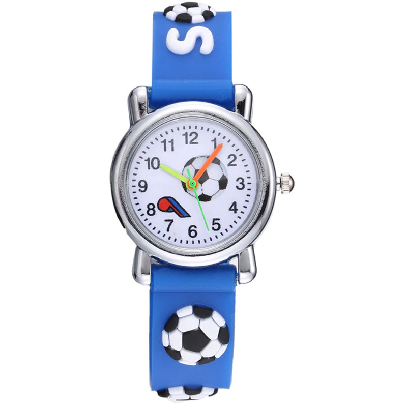 Football Sport Design Silicone Strap Watches for Kids