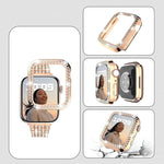Dazzling Rhinestone Studded Apple Watch Case and Strap Mod Kits