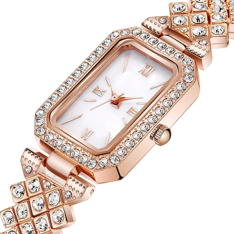 Full Rhinestone Bejeweled Roman Numeral Quartz Watches