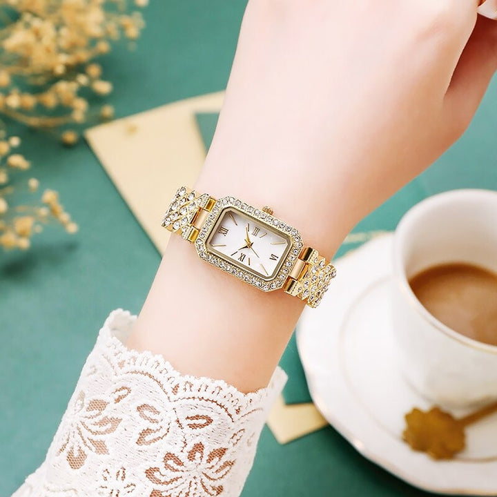 Full Rhinestone Bejeweled Roman Numeral Quartz Watches