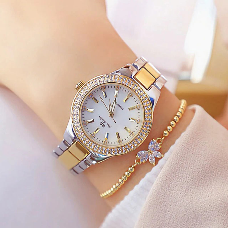 Lush Fashion Rhinestone Encrusted Quartz Watches