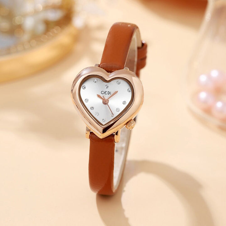 Passionate Heart-Shaped Dial with Vegan Leather Strap Quartz Watches