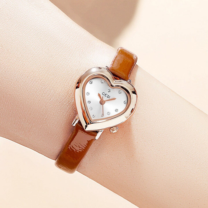 Passionate Heart-Shaped Dial with Vegan Leather Strap Quartz Watches