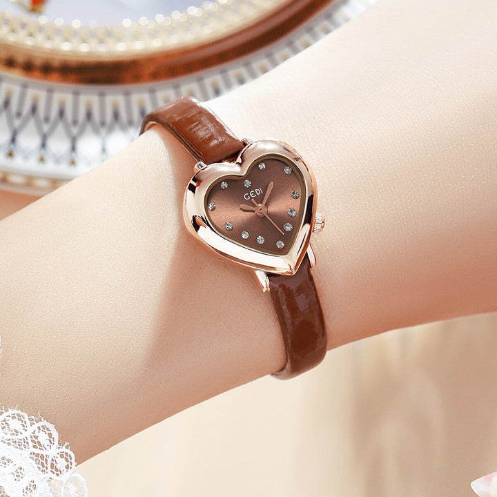 Passionate Heart-Shaped Dial with Vegan Leather Strap Quartz Watches