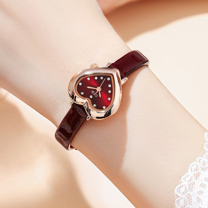 Passionate Heart-Shaped Dial with Vegan Leather Strap Quartz Watches