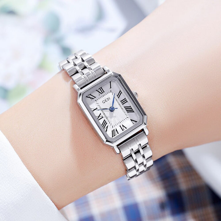 Sleek and Fancy Stainless Steel Roman Numeral Quartz Watches