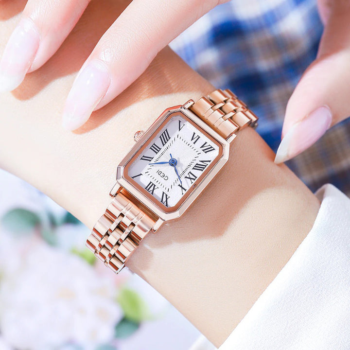 Sleek and Fancy Stainless Steel Roman Numeral Quartz Watches
