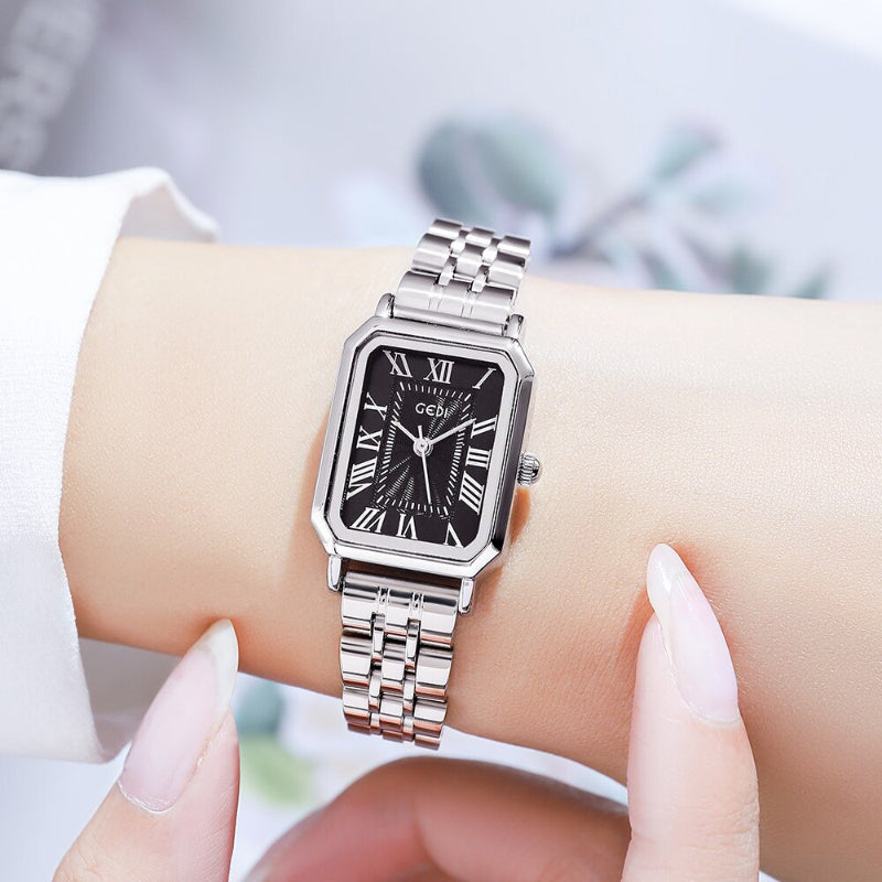 Sleek and Fancy Stainless Steel Roman Numeral Quartz Watches