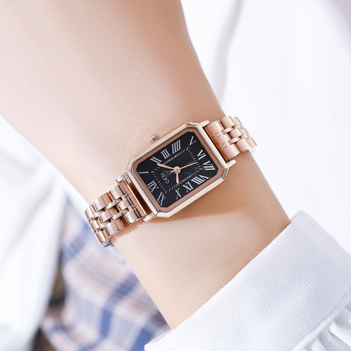 Sleek and Fancy Stainless Steel Roman Numeral Quartz Watches