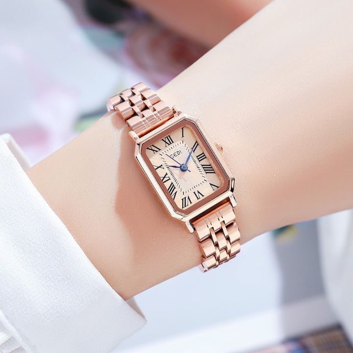 Sleek and Fancy Stainless Steel Roman Numeral Quartz Watches