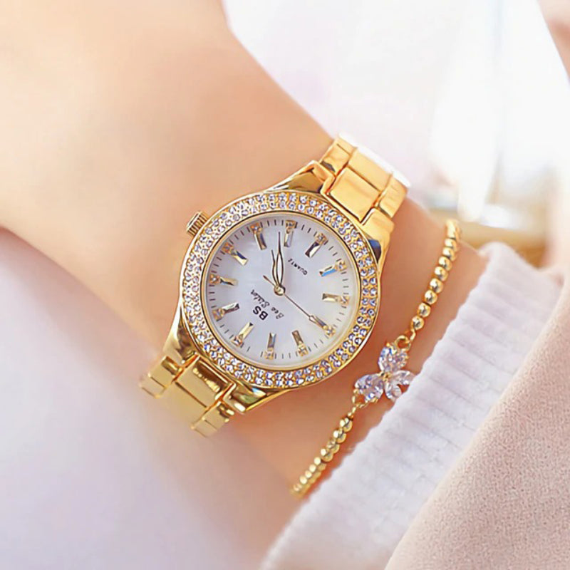 Lush Fashion Rhinestone Encrusted Quartz Watches