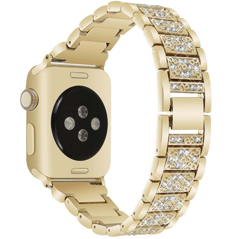 Stainless Steel Rhinestone-studded Replacement Strap for Apple Watches