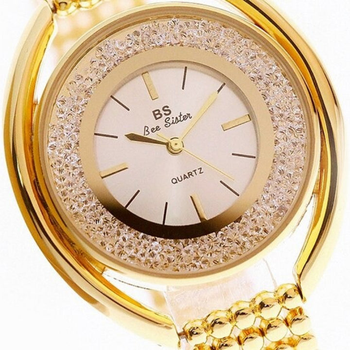 Glistening Unique Design Rhinestone Encircling Quartz Watches