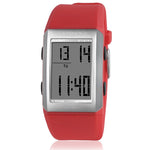 Sporty Digital Display Chronograph Silicone Strap Watches with LED Backlight