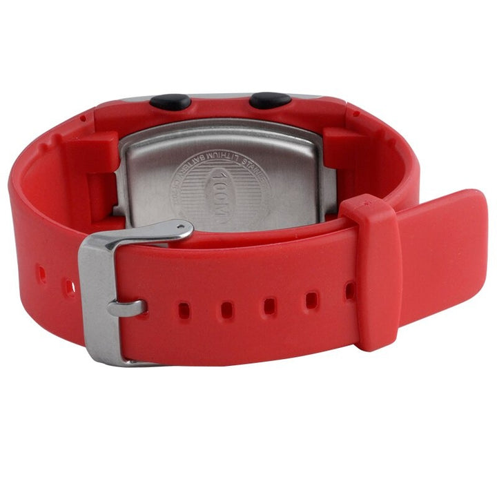 Sporty Digital Display Chronograph Silicone Strap Watches with LED Backlight