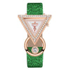 Geometric Rhinestone Triangle Shape Numberless Dial with Frosted Strap Quartz Watches