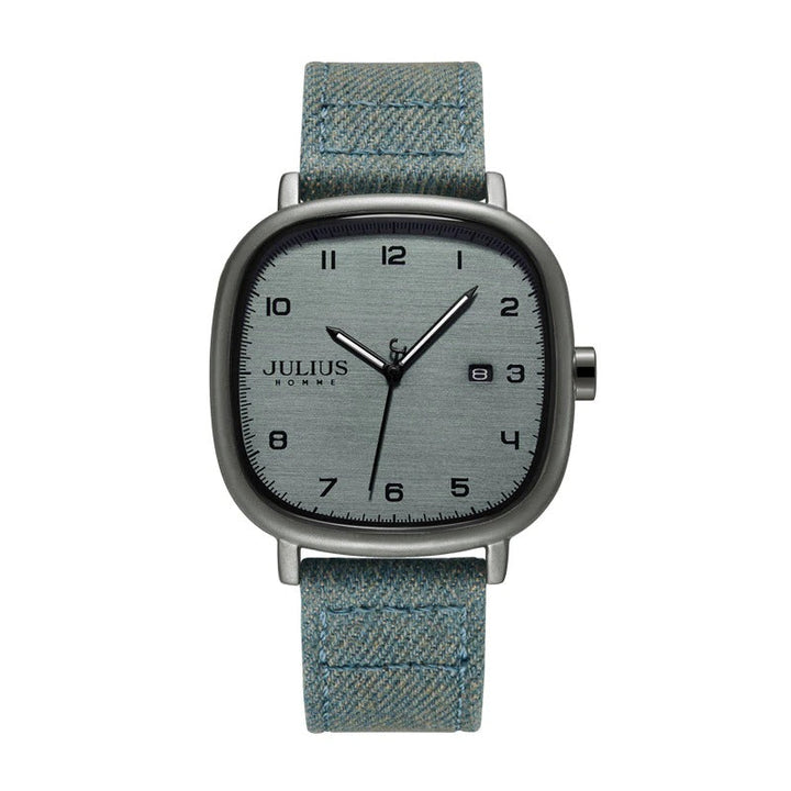 Luxury Sports Trend Large Square Case with Tough Vegan Leather Strap Quartz Watches