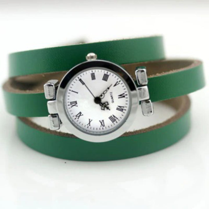 Multi-color Wrap Around Vegan Leather Strap Quartz Watches