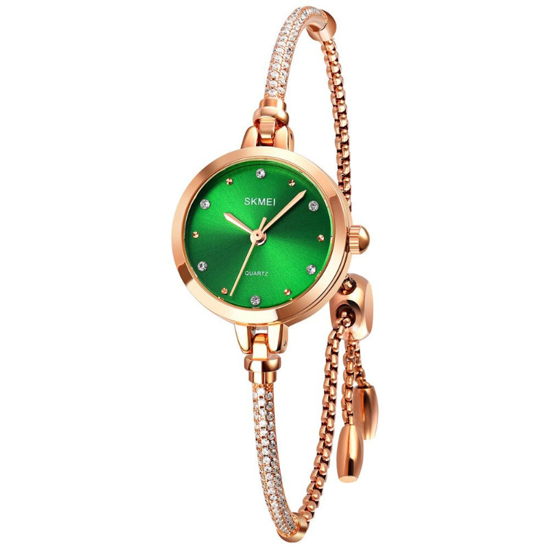 Ultra-Slim Rhinestone Chain Bracelet Quartz Watches