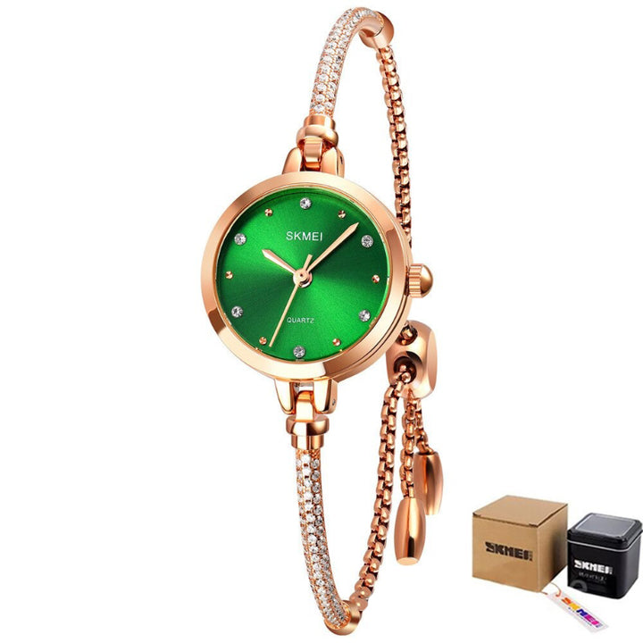 Ultra-Slim Rhinestone Chain Bracelet Quartz Watches