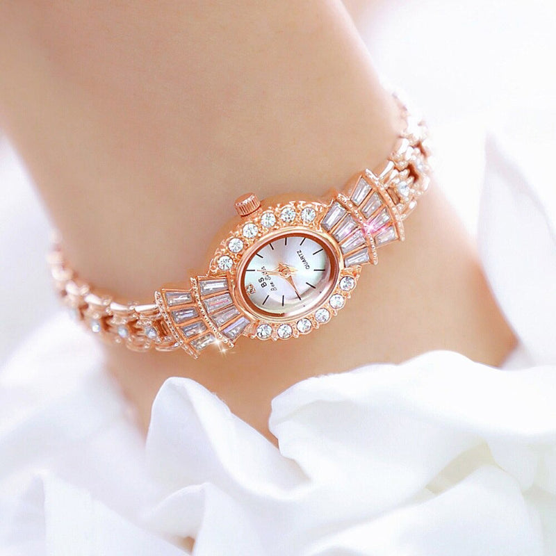 Dainty Rhinestone Embellished Luxury Quartz Watches