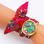 Bright Summer Floral Cloth Pattern Strap Quartz Watches