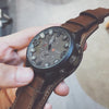 Oversized Dial Sports Quartz Watches with Strong Vegan Leather Strap