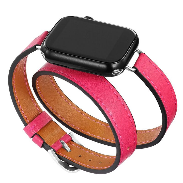 Chic Double Layer Leather Replacement Strap for Apple Watches