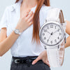 Classic Quartz Watch with Large Numbered Dial and Vegan Leather Strap