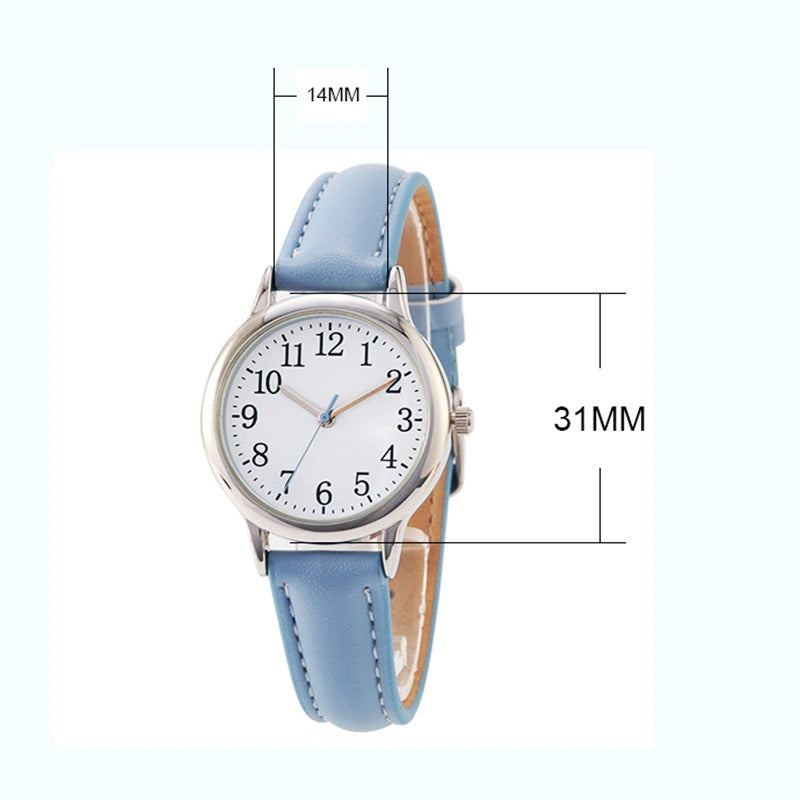 Classic Quartz Watch with Large Numbered Dial and Vegan Leather Strap