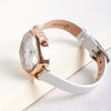 Classy Daisy Flower Mirrored Quartz Watches with Vegan Leather Watchband