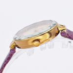 Rhinestone Embellished Dial with Slender Vegan Leather Strap Quartz Watches