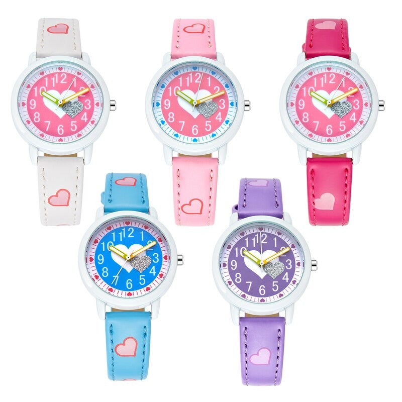 Studded Love Hearts Children's Quartz Watches