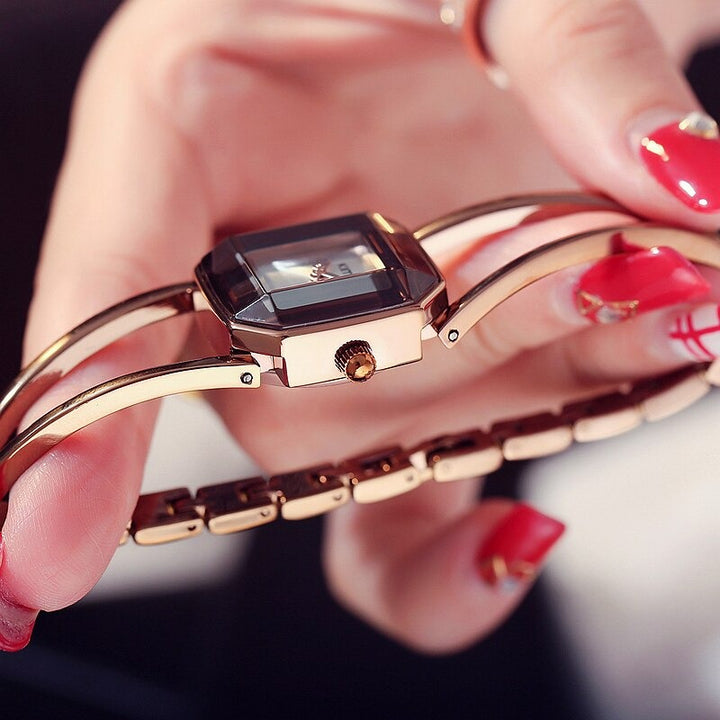 Square Fashion Small Dial with Hollow Strap Quartz Watches