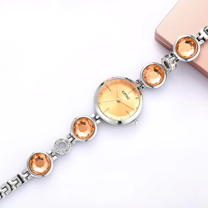 Vintage Fashion Rhinestone Bejeweled Bracelet Quartz Watches