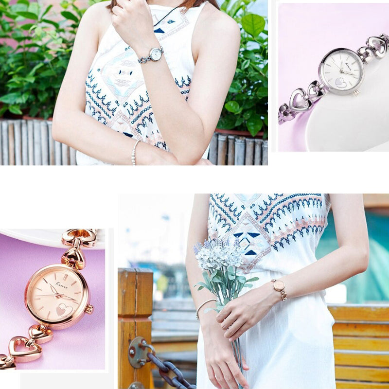 Infinity Love Heart Pattern with Hollow Strap Bracelet Quartz Watches