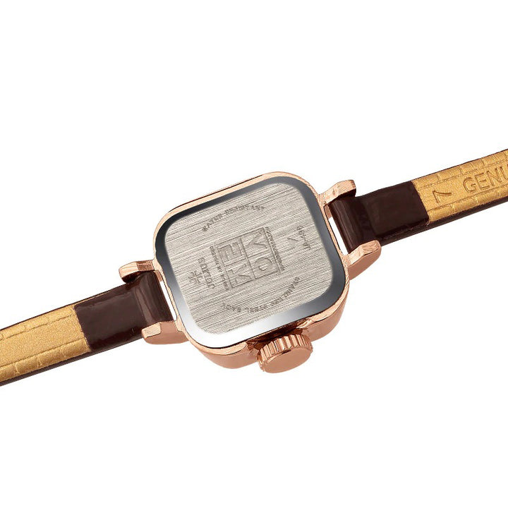 Cute Vintage Square Case with Thin Vegan Leather Band Quartz Watches