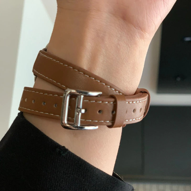 Multi-layer Leather Strap Replacements for Apple Watches