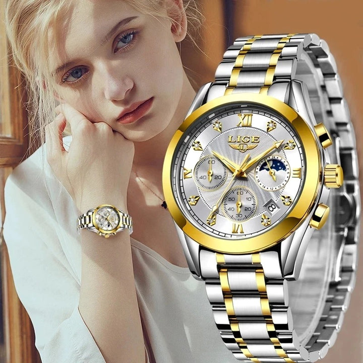 Stainless Steel Women's Chronograph Business Quartz Watches