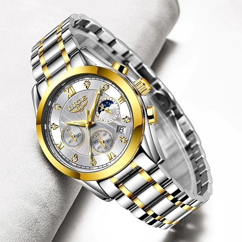 Stainless Steel Women's Chronograph Business Quartz Watches