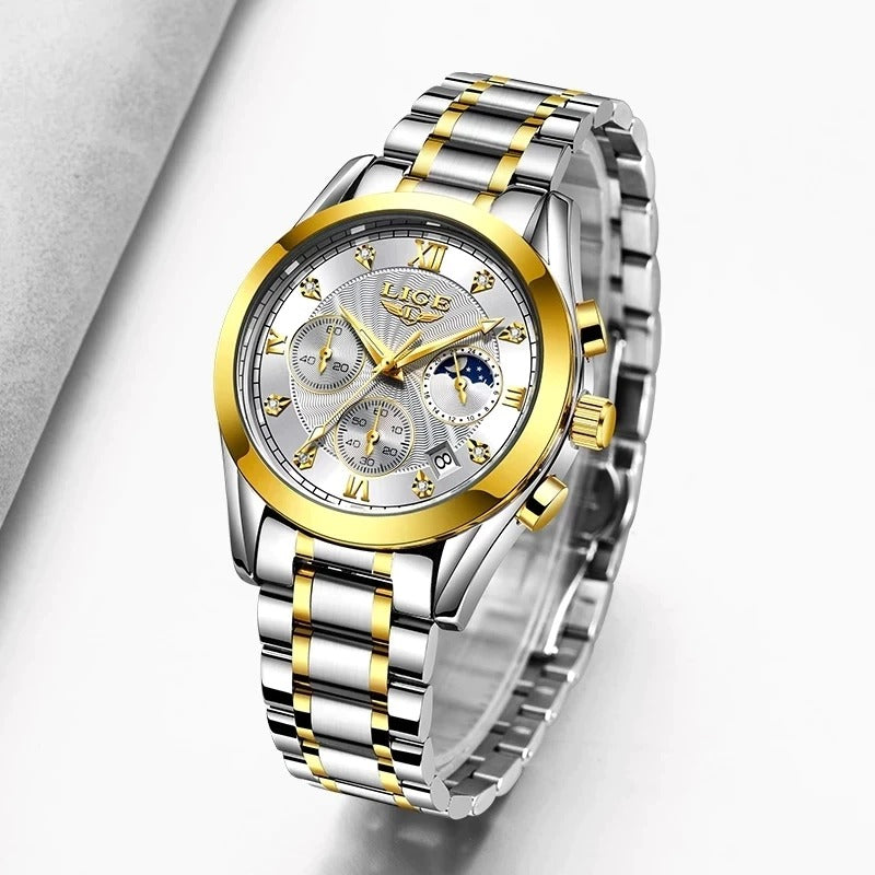 Stainless Steel Women's Chronograph Business Quartz Watches