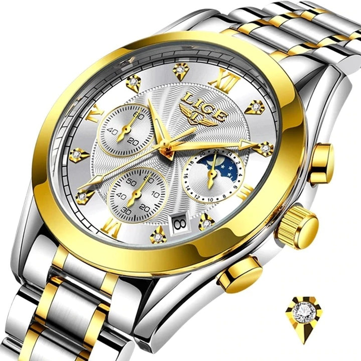 Stainless Steel Women's Chronograph Business Quartz Watches