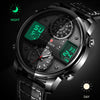 High-Powered Multiple Time Display with Premium Vegan Leather Strap Quartz Watches