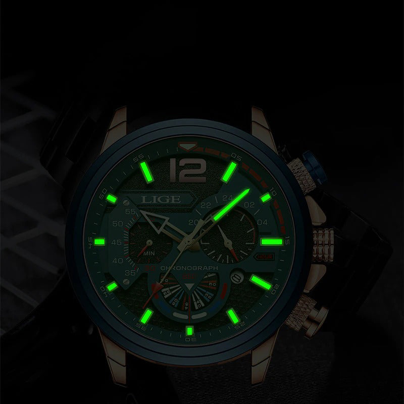 Leisure and Sports Trend with Superior Vegan Leather Strap Chronograph Quartz Watches