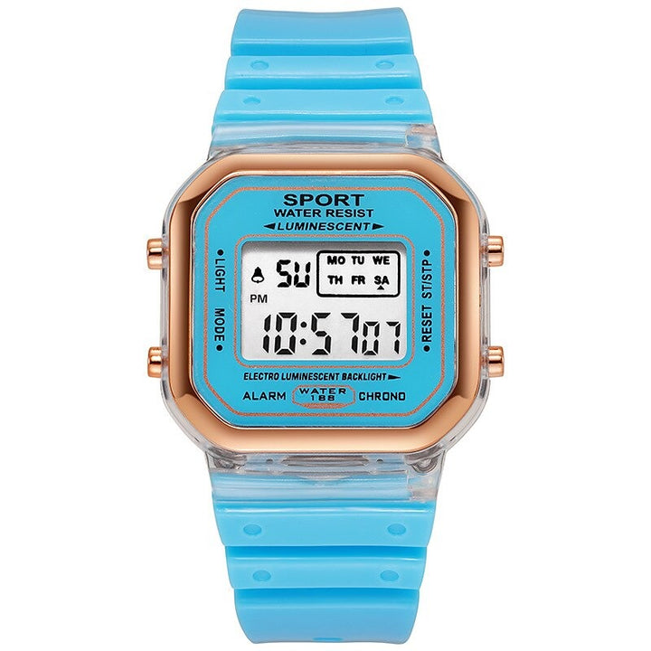 Candy Color Luminous Digital LED Display Sports Leisure Chronograph Watches